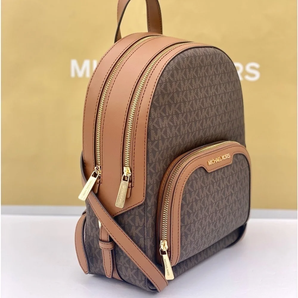 MICHAEL KORS JAYCEE MEDIUM BACKPACK BROWN SIGNATURE COLOR
